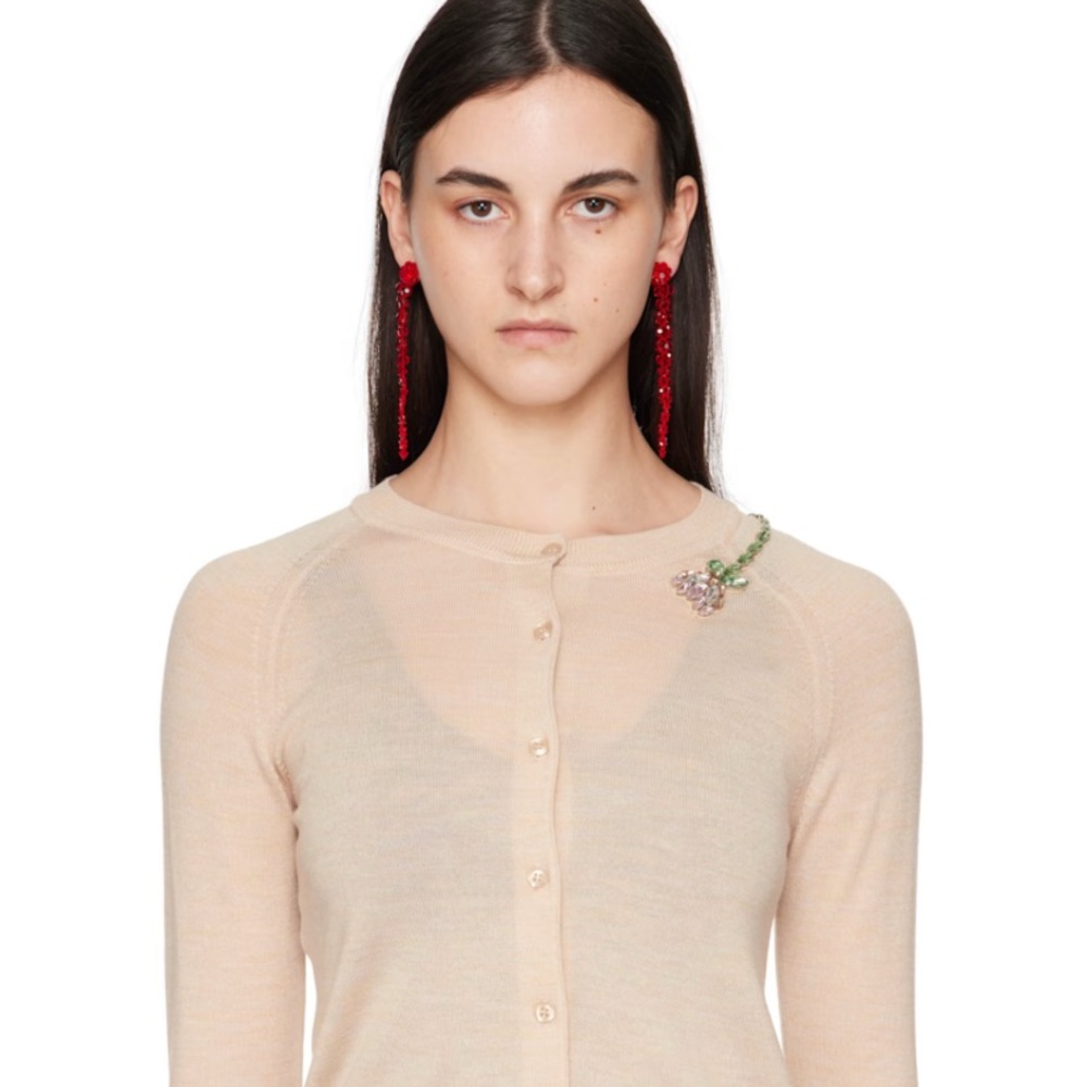 SIMONE ROCHA red drip earrings